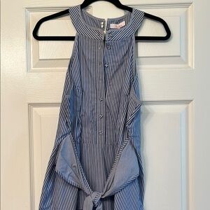 Striped Sleeveless Button-Up dress